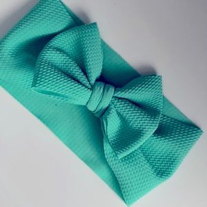 Minty teal headband bow